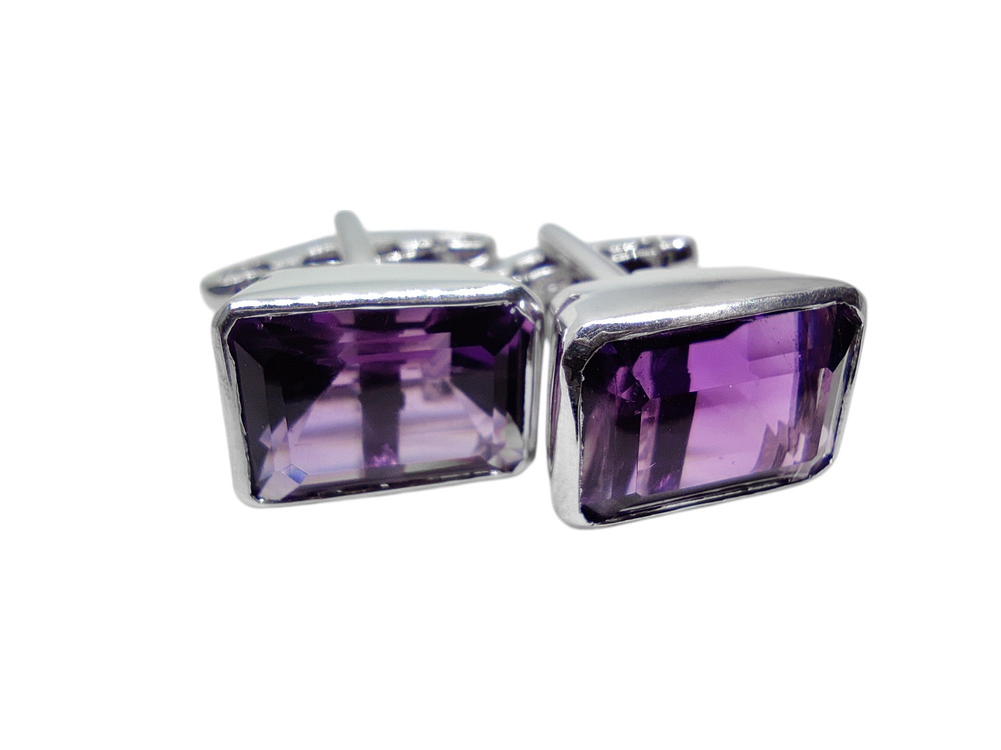 Large Amethyst Cufflinks Wedding Amethyst Groomsmen Cufflinks 925 Sterling Silver Amethyst Men Cufflinks Natural Amethyst Cufflinks