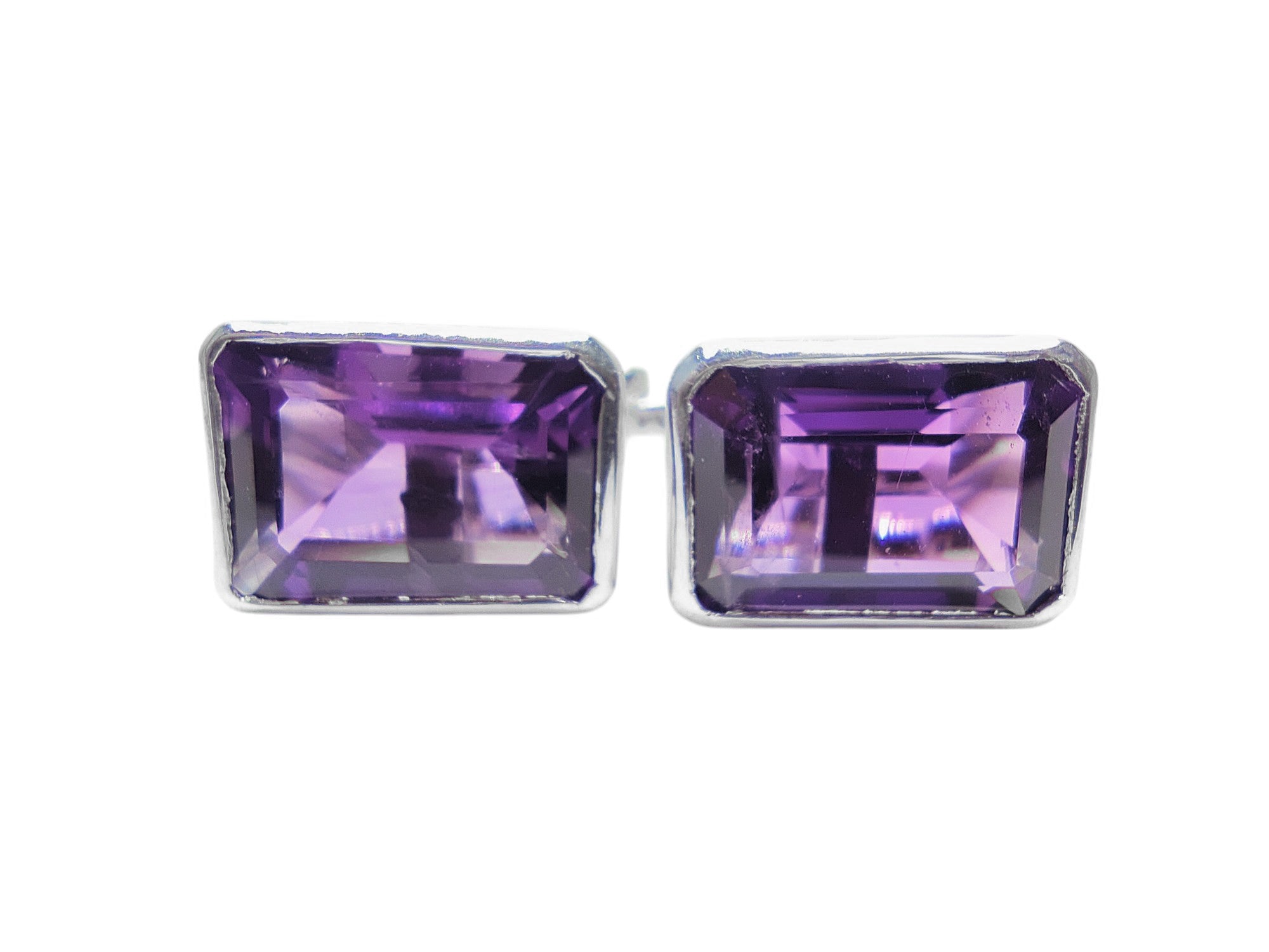 Large Amethyst Cufflinks Wedding Amethyst Groomsmen Cufflinks 925 Sterling Silver Amethyst Men Cufflinks Natural Amethyst Cufflinks