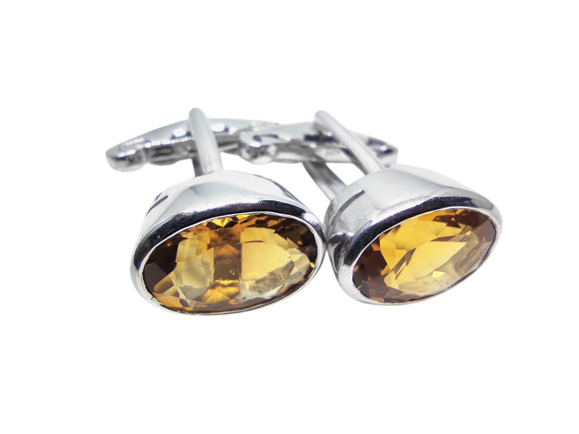 Mens Citrine Cufflinks 925 Sterling Silver Citrine Cufflinks 10x14 Oval Citrine Men Cufflinks Natural Yellow Citrine Groomsmen Cufflinks