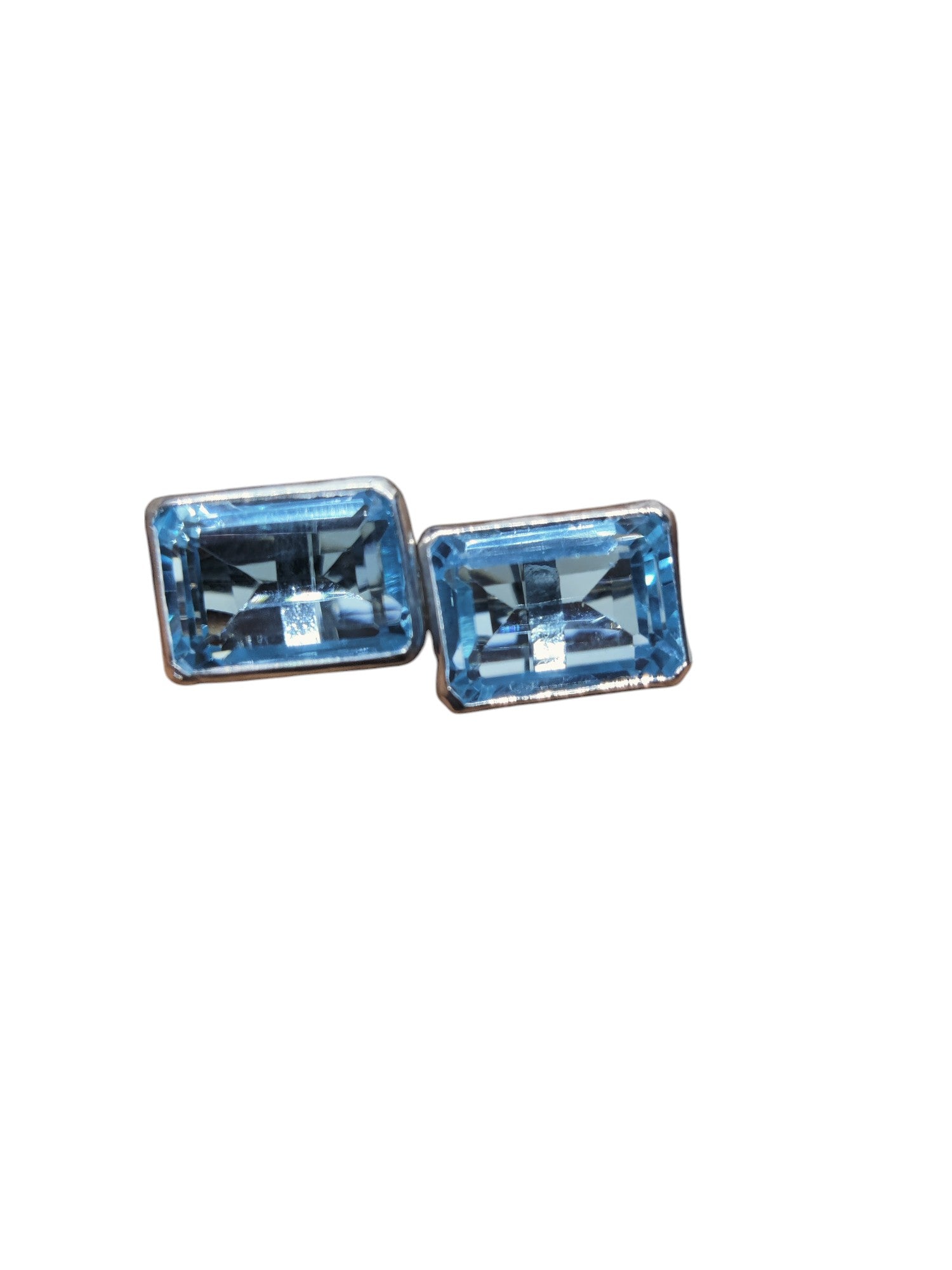 Mens Big Blue Topaz Cufflinks 10x14 mm Octagon Blue Topaz Cufflinks Men 925 Silver Blue Topaz Wedding Cufflink Blue Topaz Groomsmen Cufflink