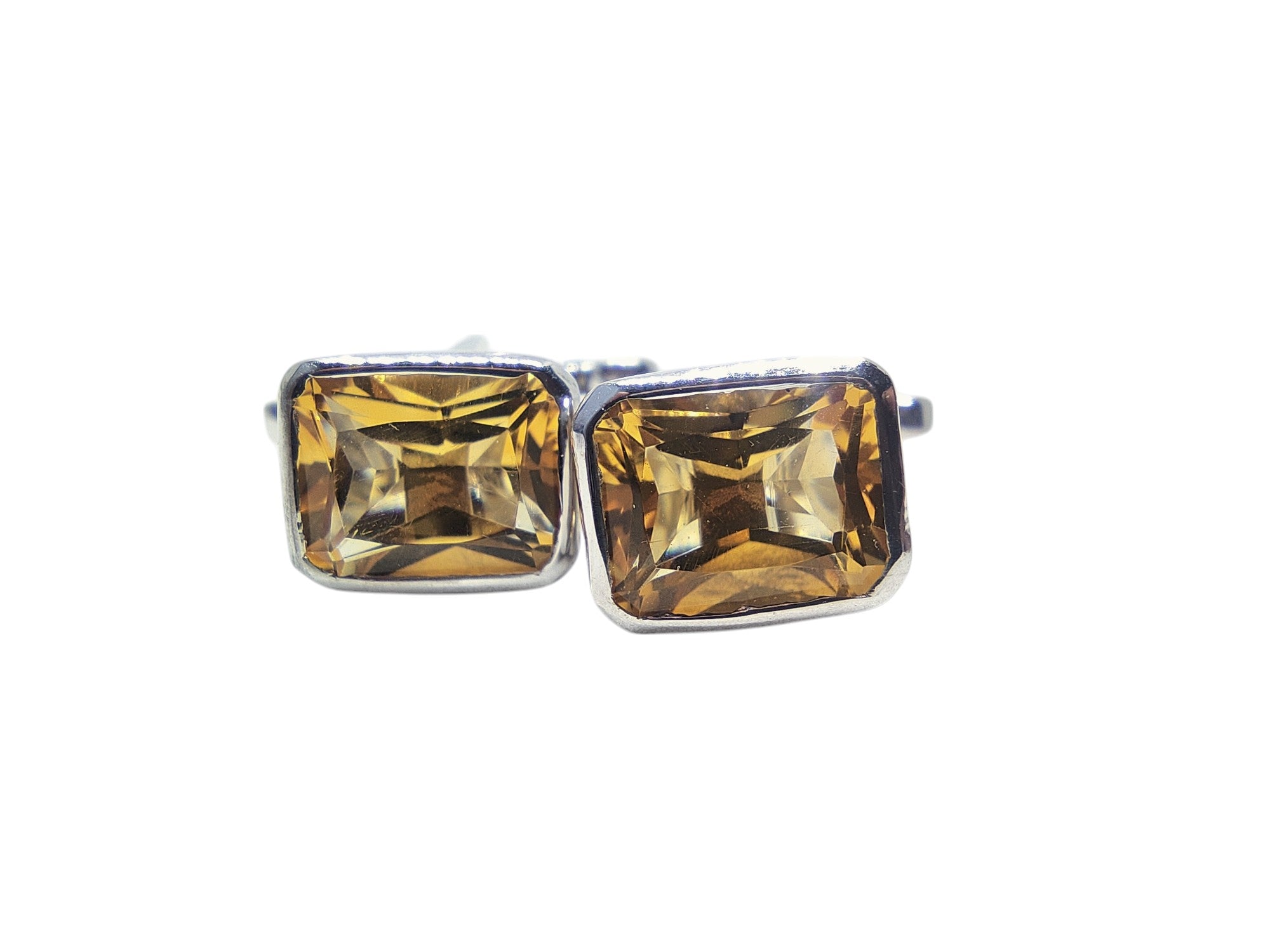 Big Citrine Cufflinks 925 Sterling Silver Citrine Cufflinks Natural Citrine Cufflinks 10x14 mm Octagon Citrine Groomsmen Cufflinks