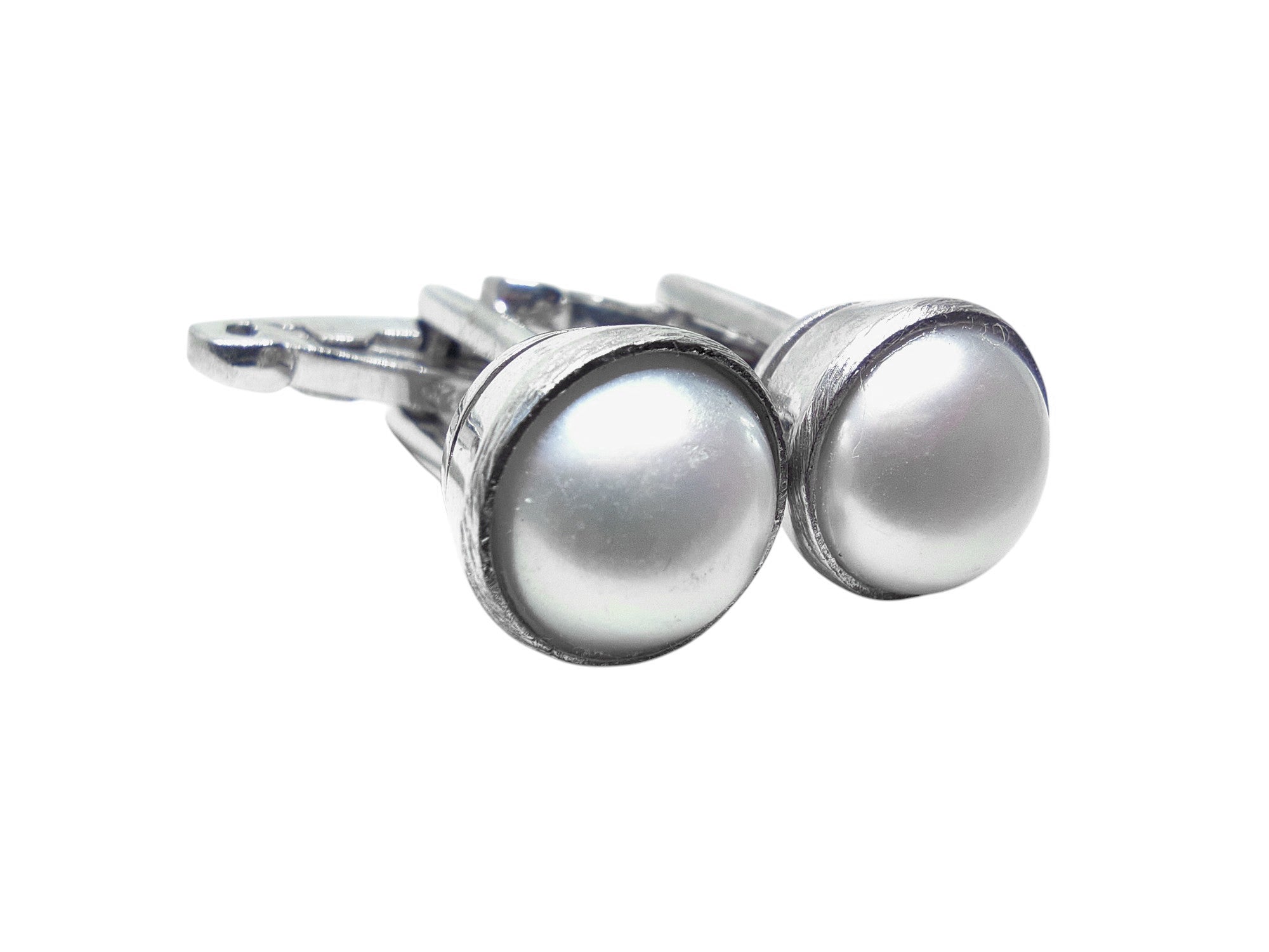 925 Sterling Silver Pearl Cufflinks Natural Pearl Cufflinks Men Round Pearl Groomsmen Cufflinks Christmas Gift Cufflinks For Men