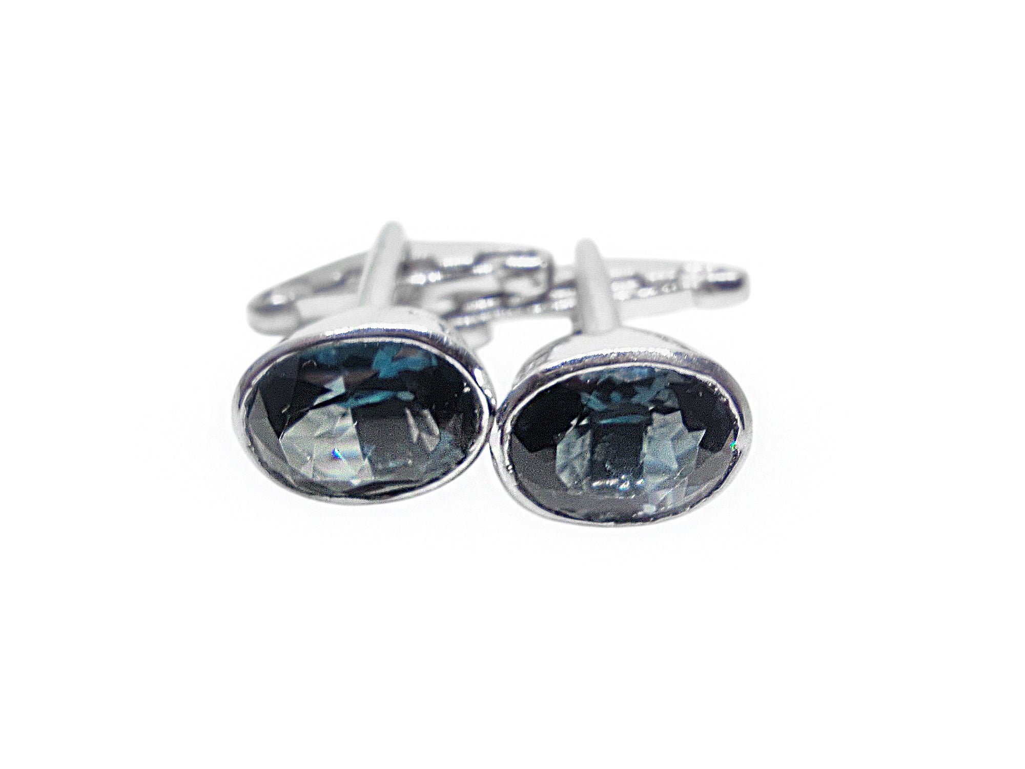 925 Silver London Blue Topaz Cufflinks AA Grade London Blue Topaz Cufflinks For Men London Topaz Groomsmen Cufflinks Wedding Cufflinks