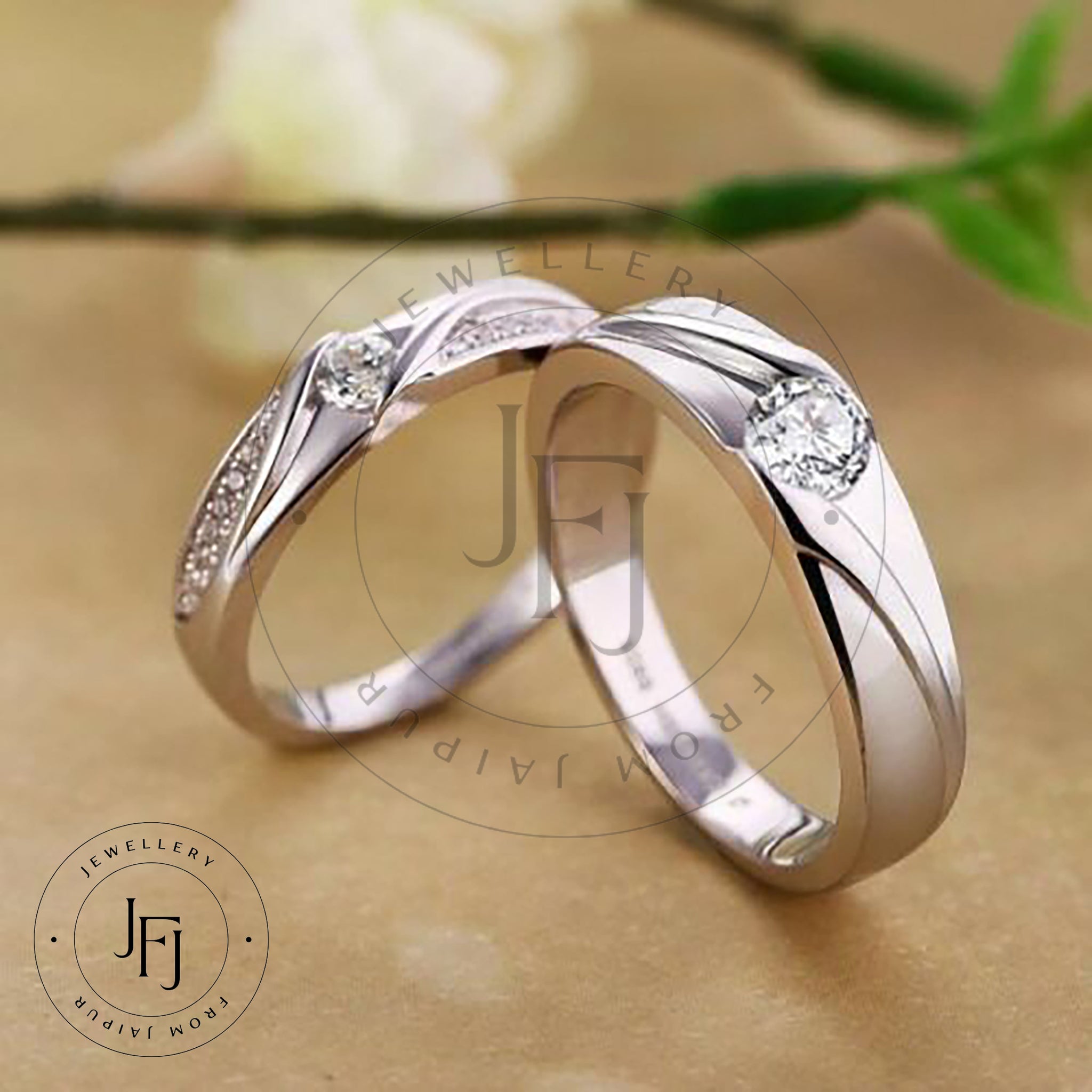 Silver Couple Ring Set Promise Ring Set Zircon Couple Ring His and Hers Ring Commitment Ring Couples Wedding Band Engagement Band Valentine