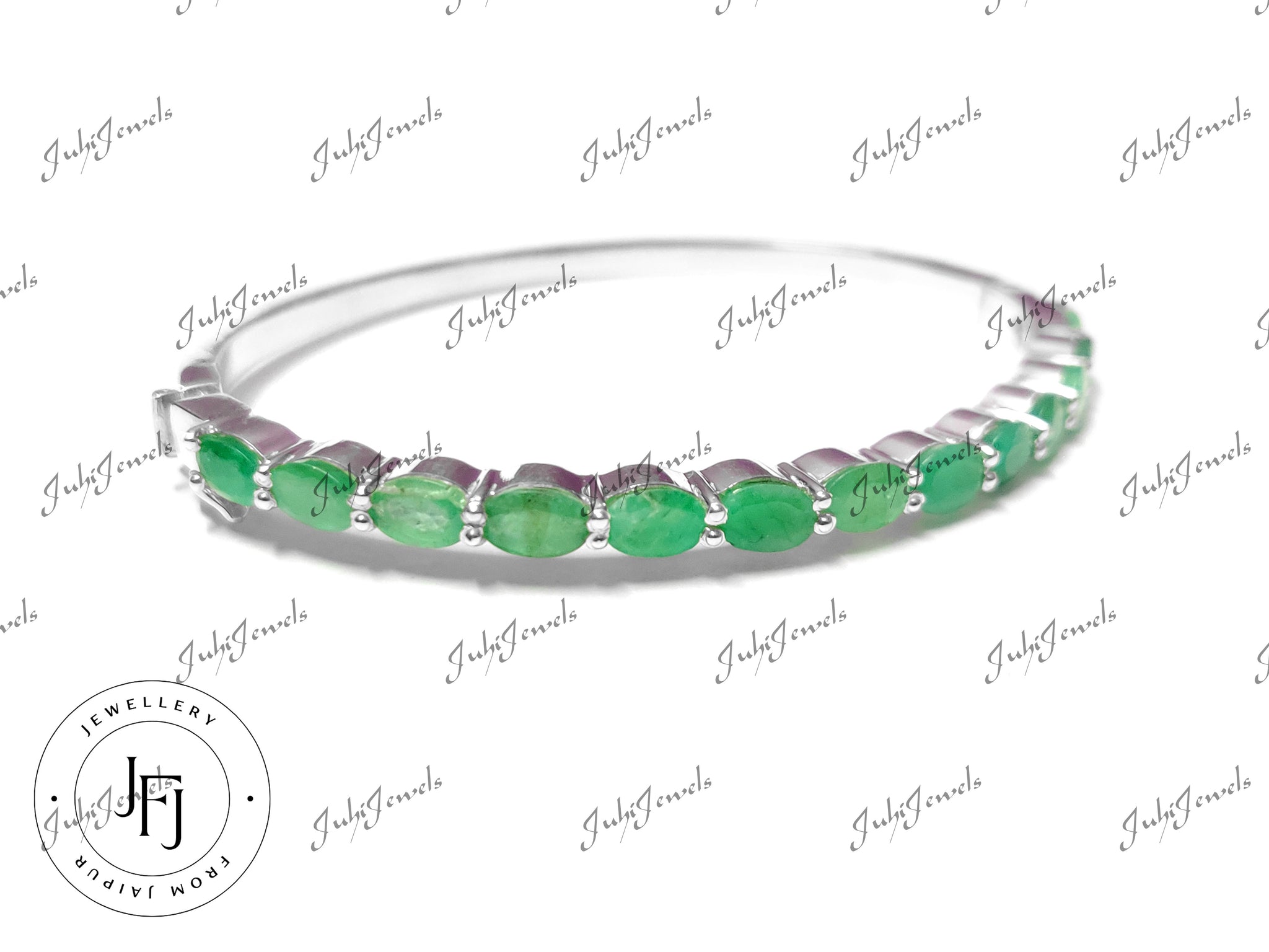 Emerald Cuff Bracelet Natural Emerald Bangle Bracelet 8 Ct  Emerald Bangle Bracelet Sterling Silver Emerald Cuff Bracelet May Birthstone