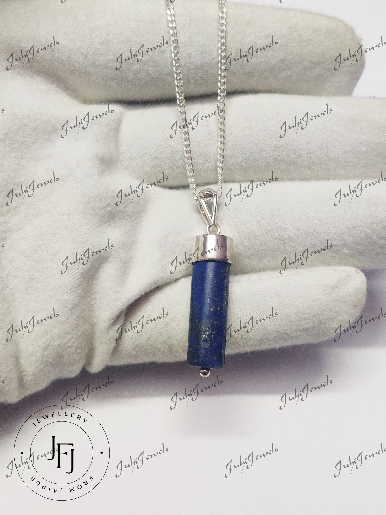 Lapis Lazuli Charm Pendant Necklace Sterling Silver Natural Blue Lapis Lazuli Necklace Charm Pendants Blue Crystal Pendant