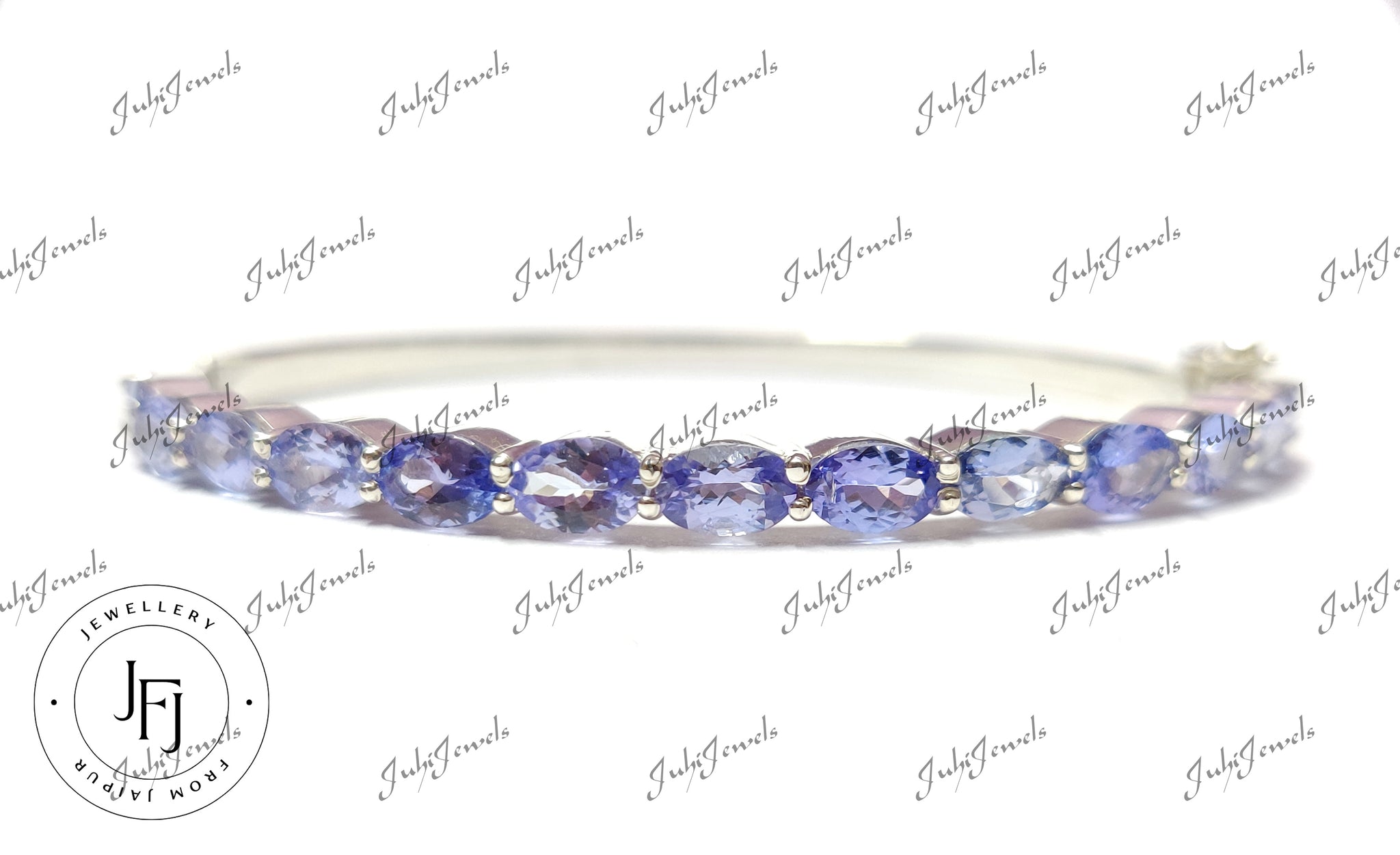 Genuine Tanzanite Bangle Bracelet Natural Tanzanite Bangle For Her 925 Silver Tanzanite Bangles December Birthstone Bangle Bracelet