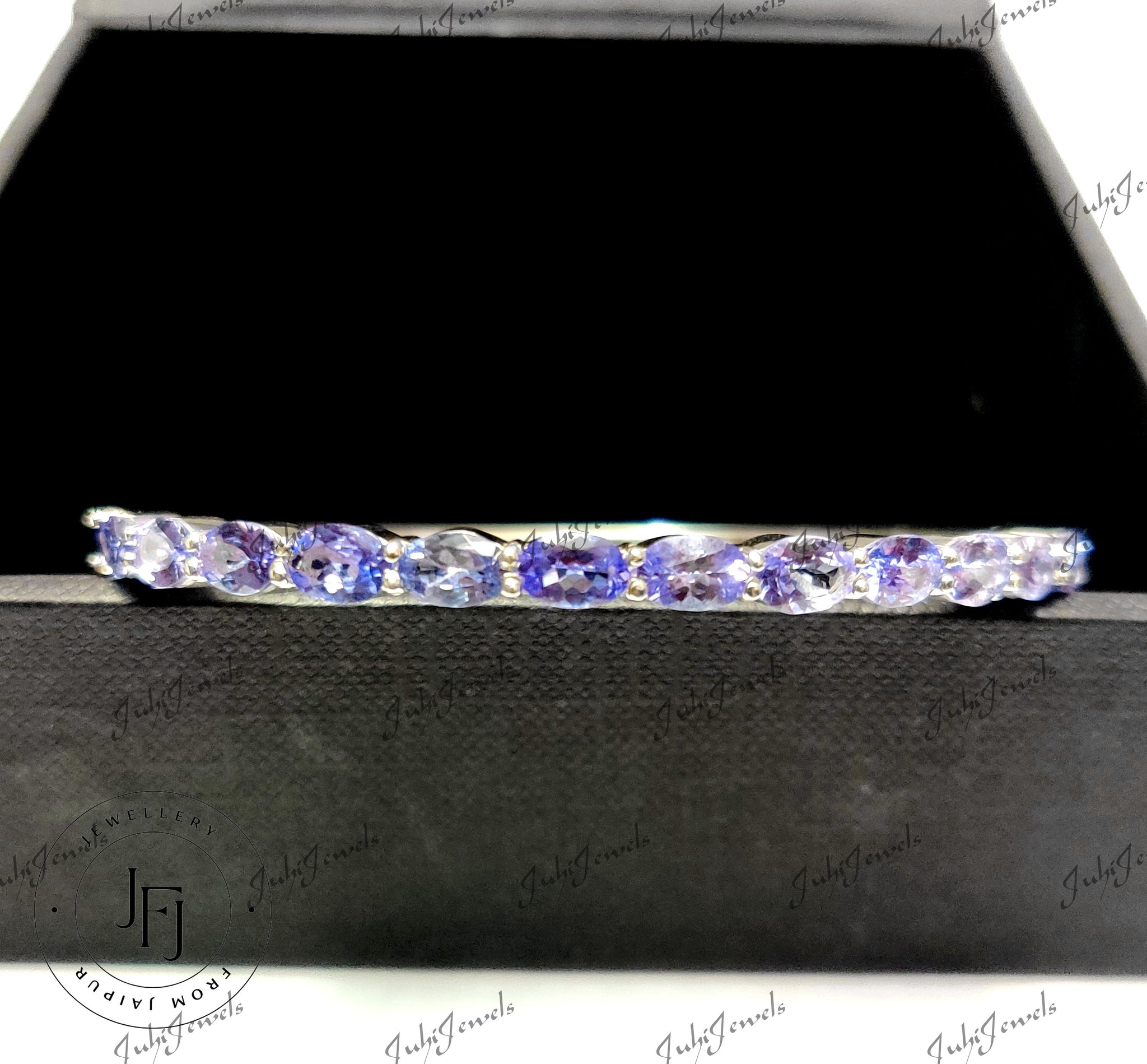 Genuine Tanzanite Bangle Bracelet Natural Tanzanite Bangle For Her 925 Silver Tanzanite Bangles December Birthstone Bangle Bracelet