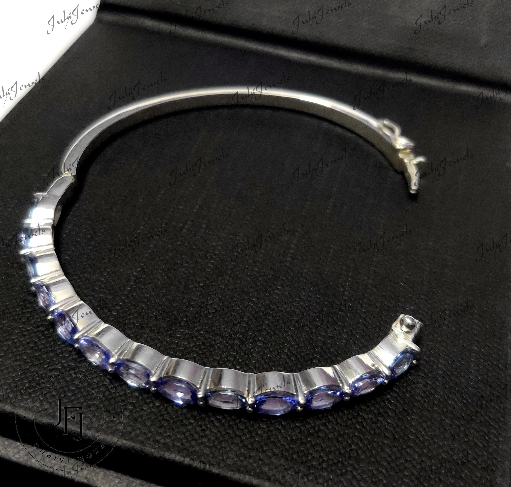 Genuine Tanzanite Bangle Bracelet Natural Tanzanite Bangle For Her 925 Silver Tanzanite Bangles December Birthstone Bangle Bracelet