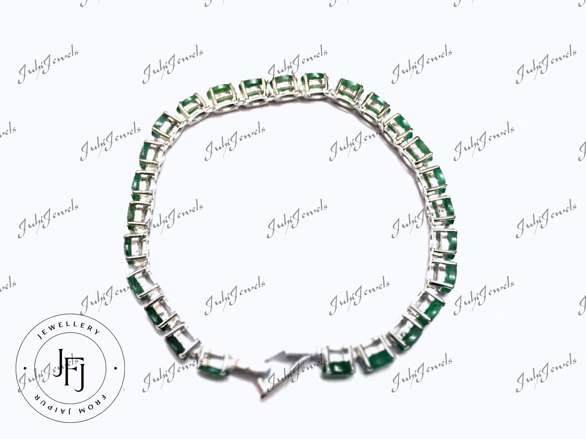 Natural Emerald Bracelet Silver Emerald Bracelet Men Genuine Emerald Tennis Bracelet Natural Emerald Bracelets