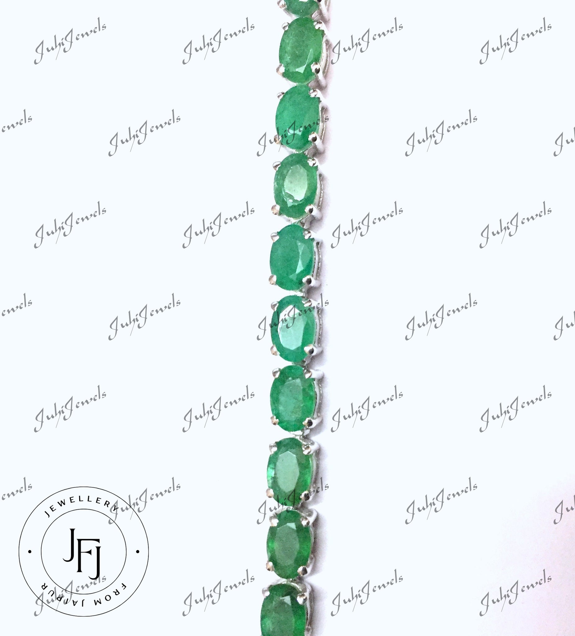 Natural Emerald Bracelet Silver Emerald Bracelet Men Genuine Emerald Tennis Bracelet Natural Emerald Bracelets