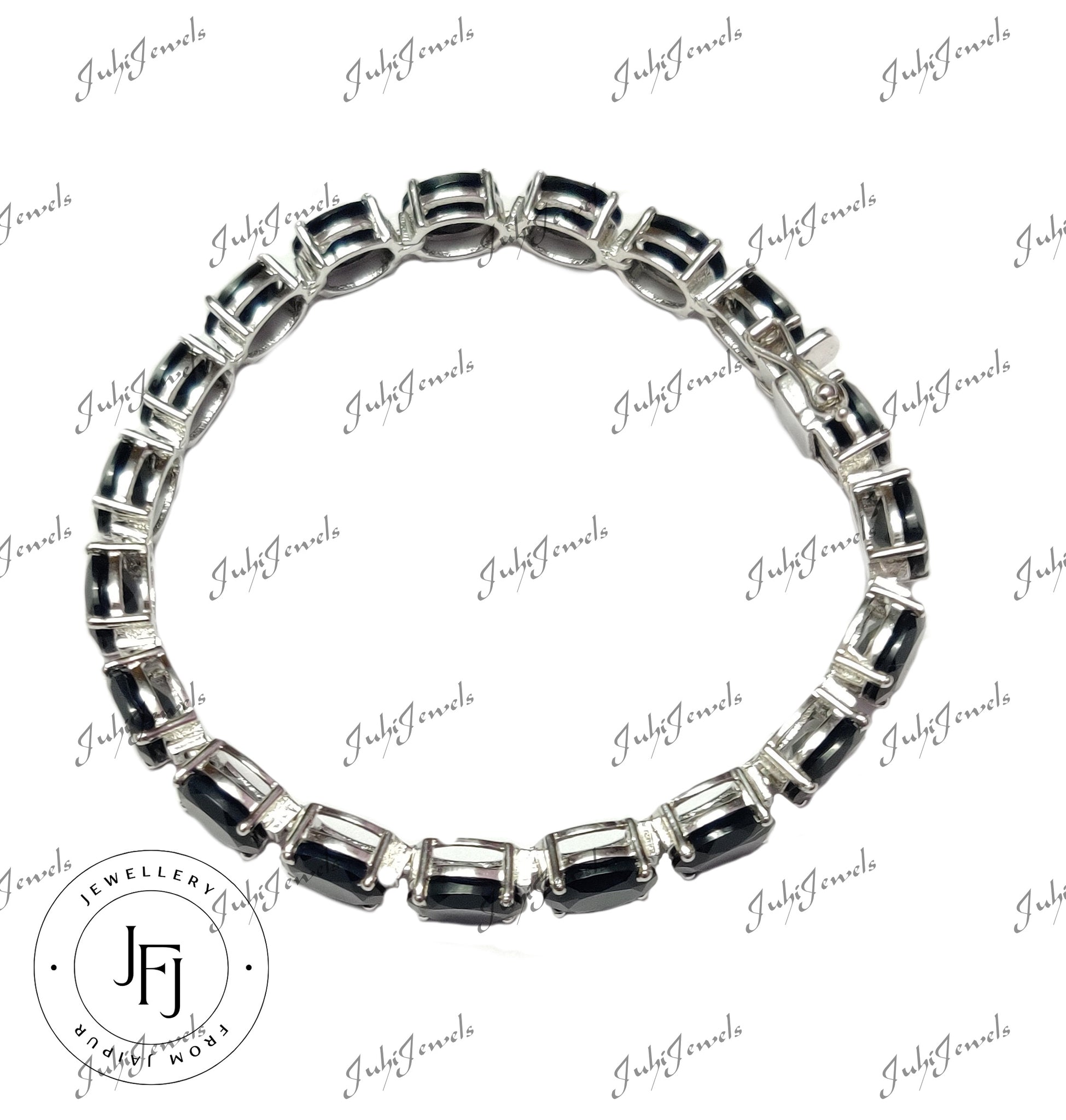 Silver Black Onyx Bracelet Sterling Silver Black Onyx Bracelet 7x9 mm Oval Onyx Bracelet Silver Black Stone Bracelet Gemstone Bracelet