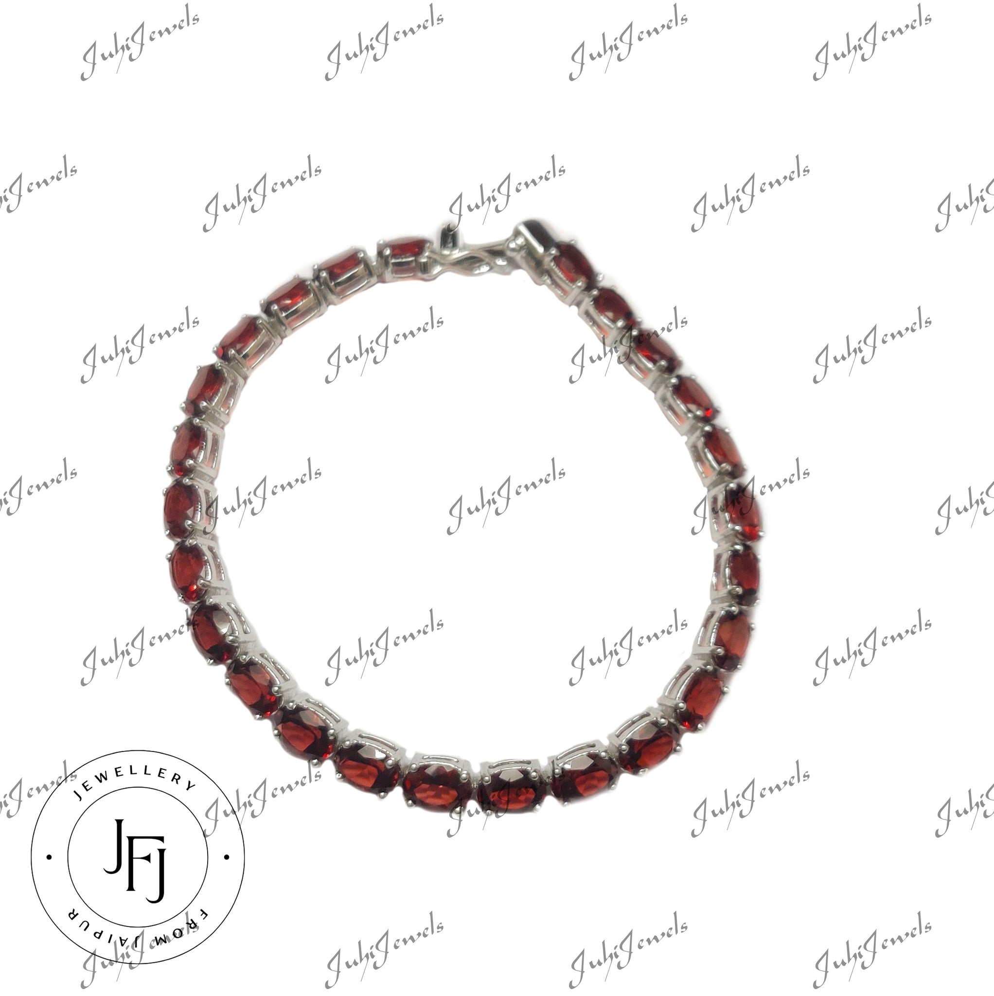 Beautiful Silver Garnet Bracelet Red Garnet Bracelet Gemstone Bracelet Birthstone Bracelet 925 Sterling Silver Garnet Bracelet For Men