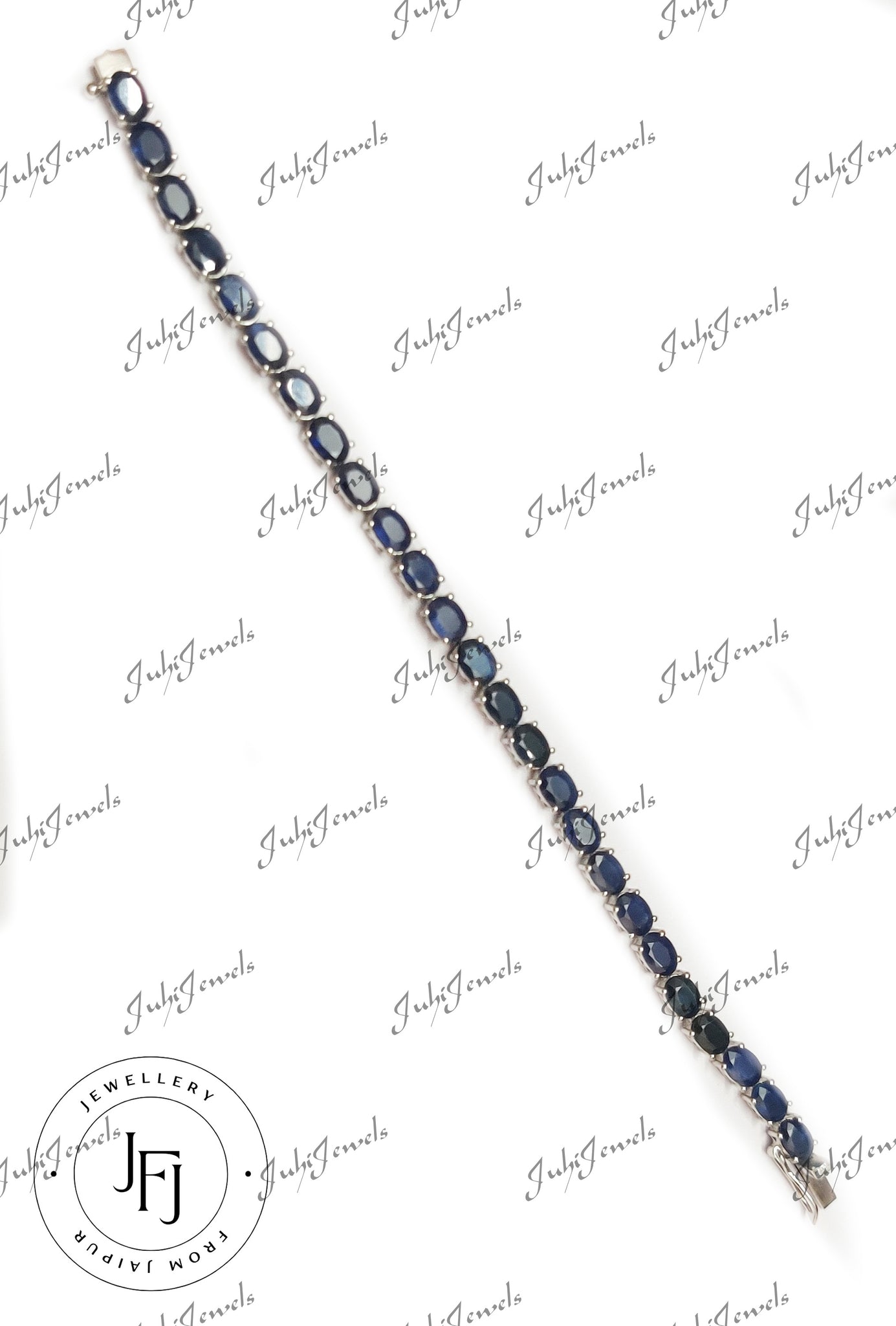 Blue Sapphire Tennis Bracelet for Stephanie 16 cm