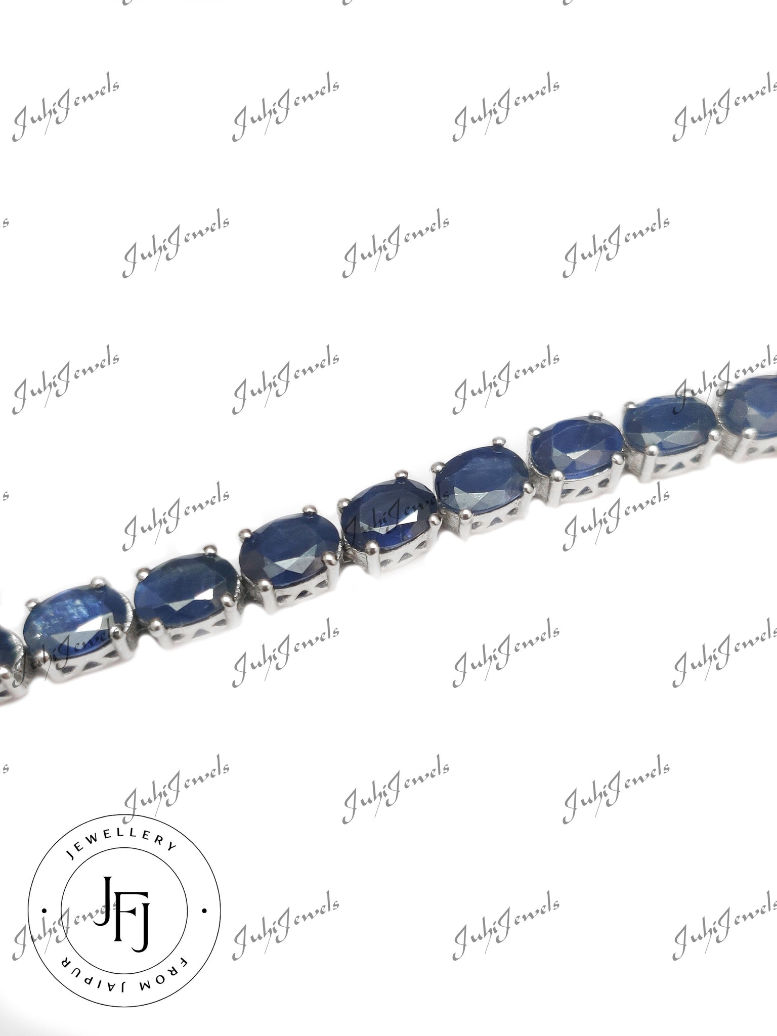 Blue Sapphire Tennis Bracelet for Stephanie 16 cm