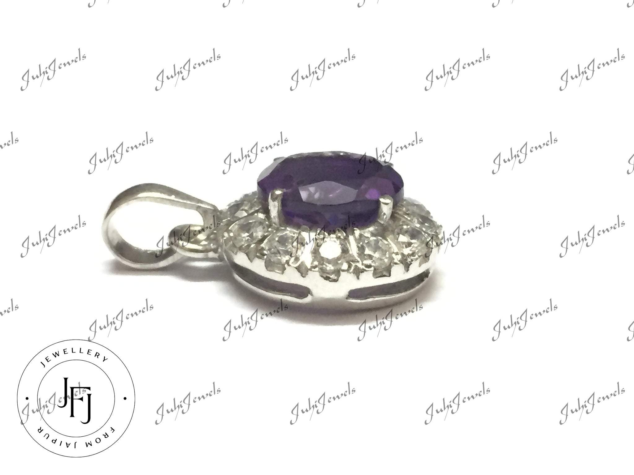 Silver Amethyst Necklace Amethyst Pendant 2.8 CT Amethyst Pendant Tiny Amethyst Pendant Dainty Amethyst Necklace February Birthstone Pendant