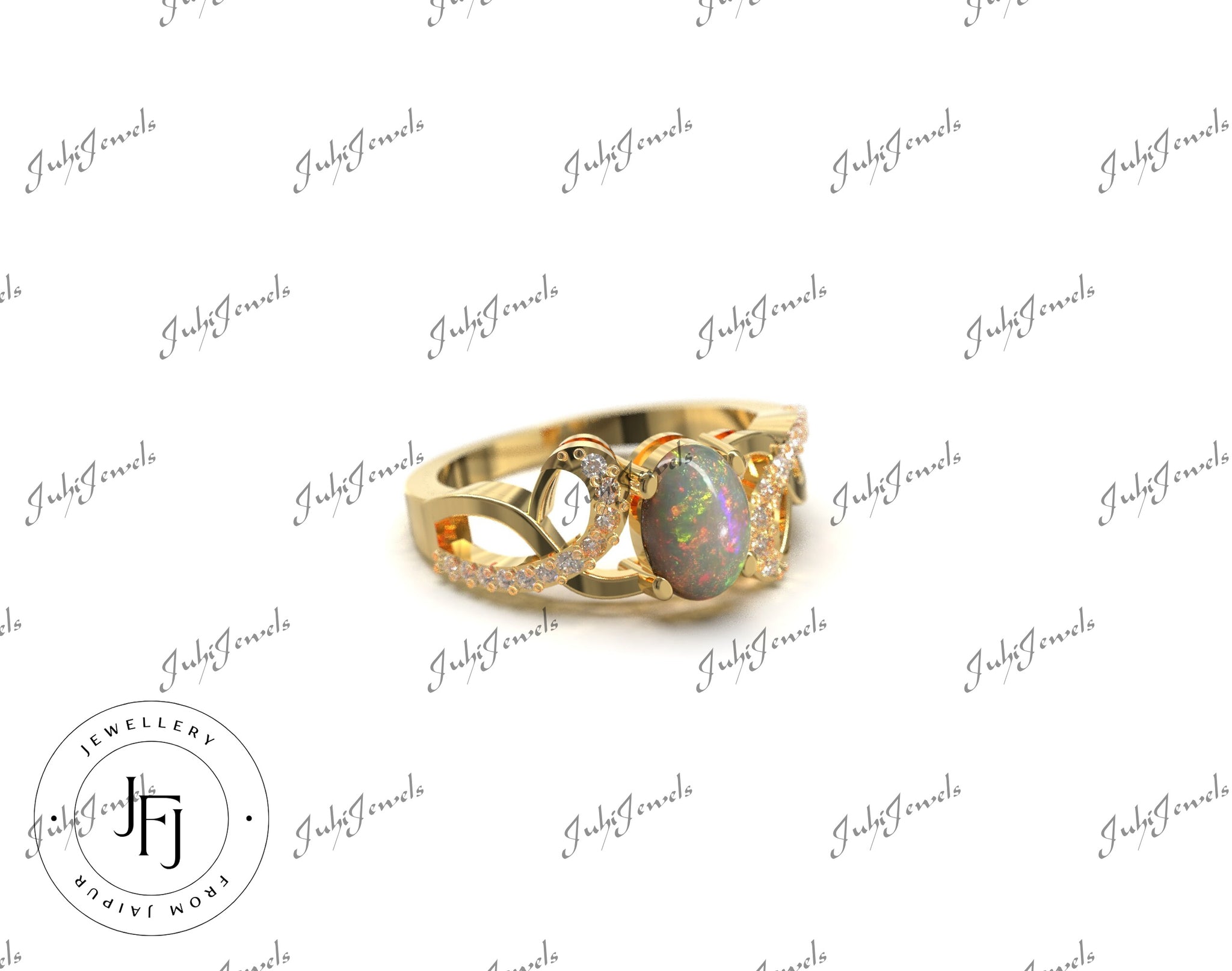 14K Gold Opal Ring Gold Opal Engagement Ring 14K Solid Gold Wedding Ring Opal Anniversary Ring Opal Wedding Ring Solitaire Opal Ring