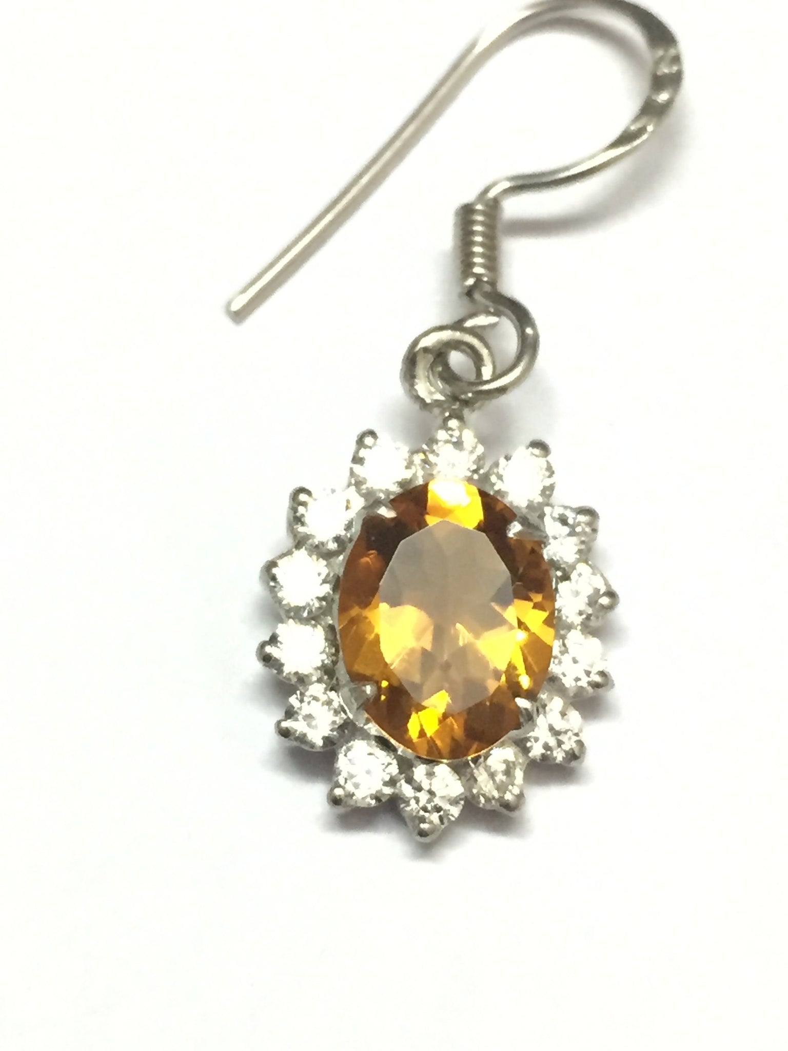 Silver Citrine Earrings 3.1 Ct Citrine Drop Earrings 925 Sterling Silver  Wire Wrap Earrings Bridal Earrings Yellow Gemstone Earrings