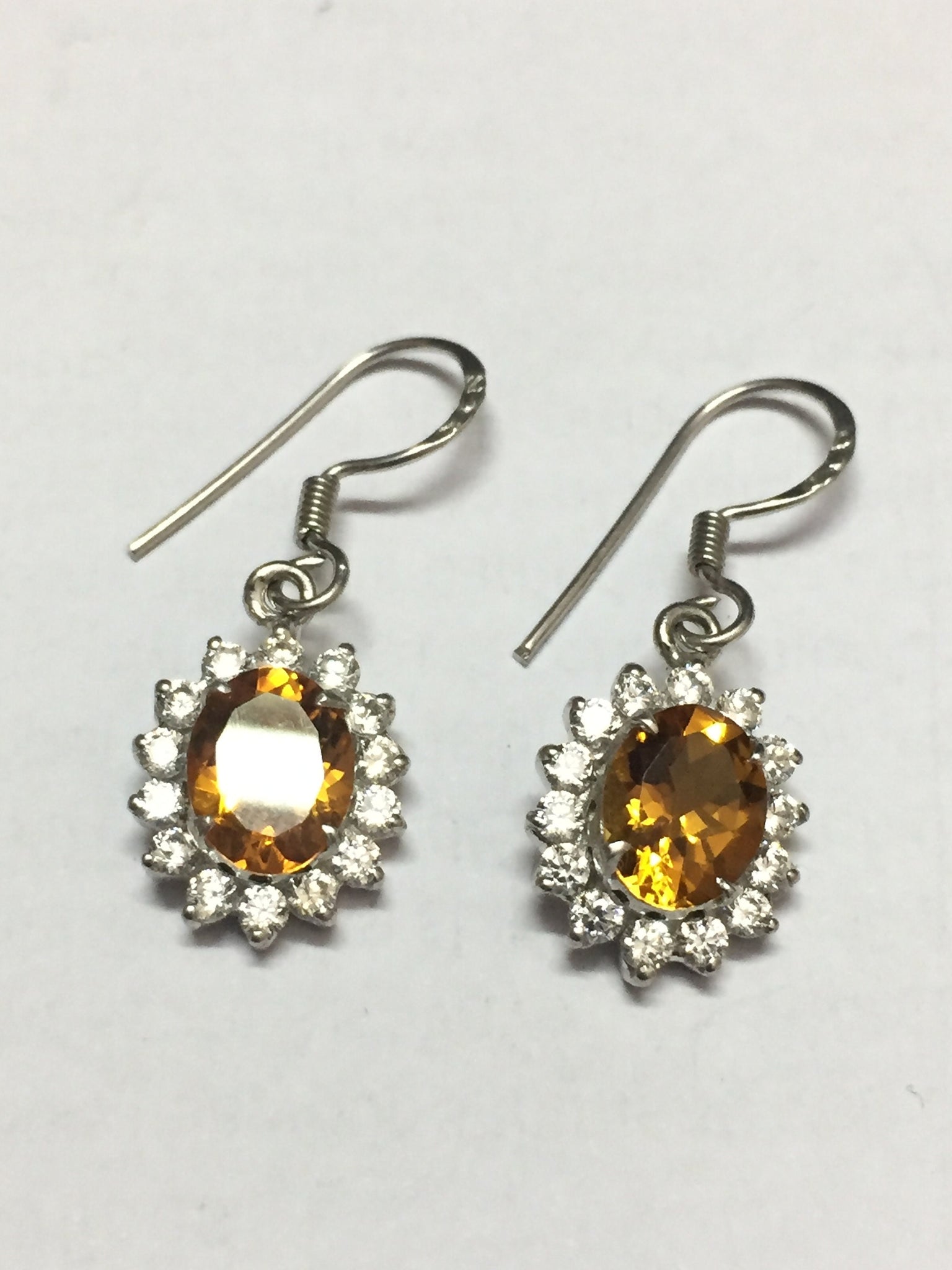 Silver Citrine Earrings 3.1 Ct Citrine Drop Earrings 925 Sterling Silver  Wire Wrap Earrings Bridal Earrings Yellow Gemstone Earrings