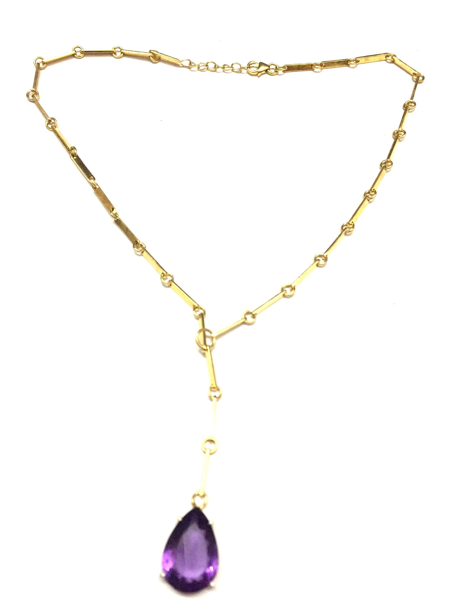 Gold Amethyst Necklace Natural Amethyst Necklace Long Amethyst Necklace Gemstone Necklace Long Gold Rhodium Necklace