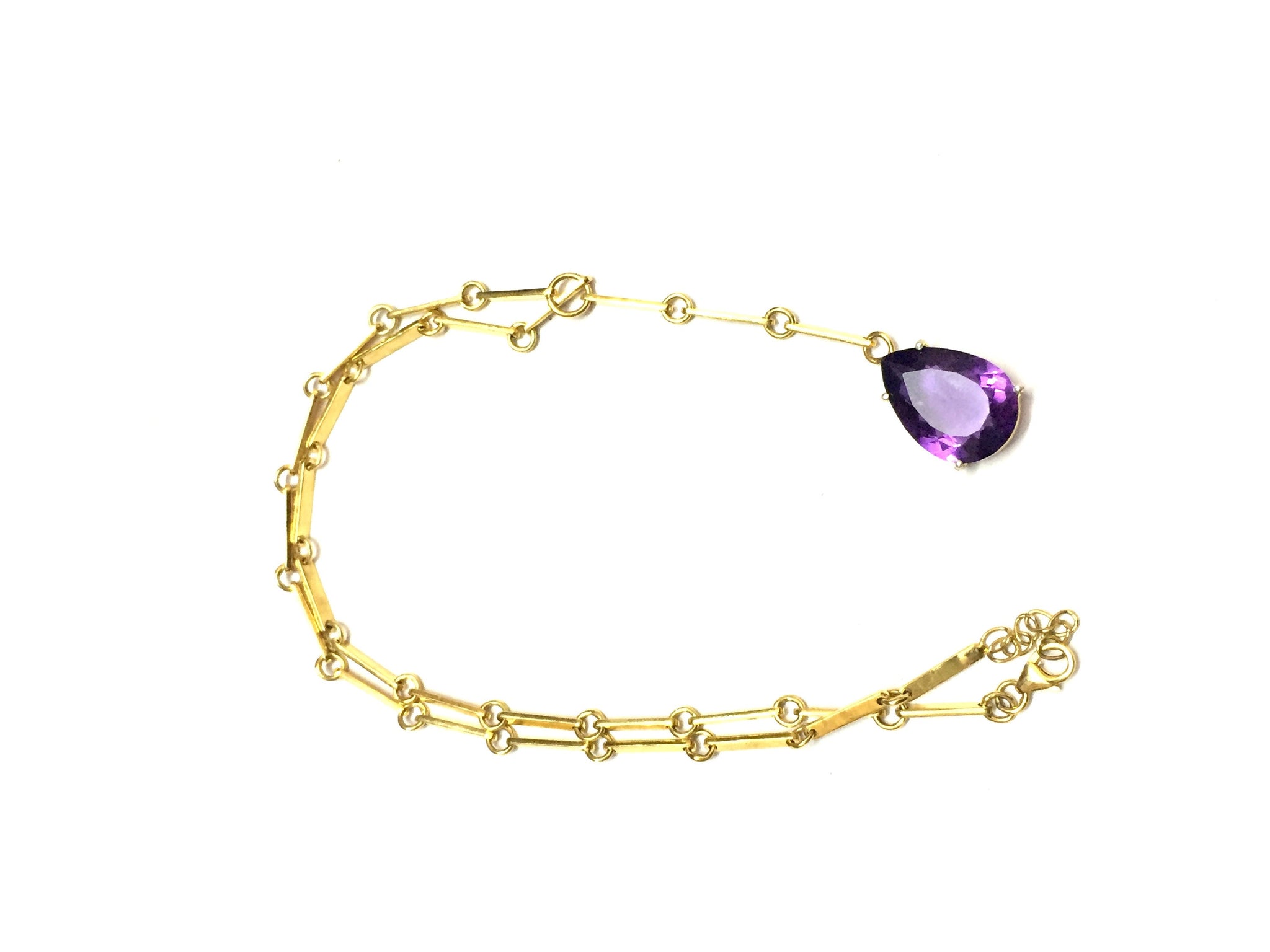 Gold Amethyst Necklace Natural Amethyst Necklace Long Amethyst Necklace Gemstone Necklace Long Gold Rhodium Necklace