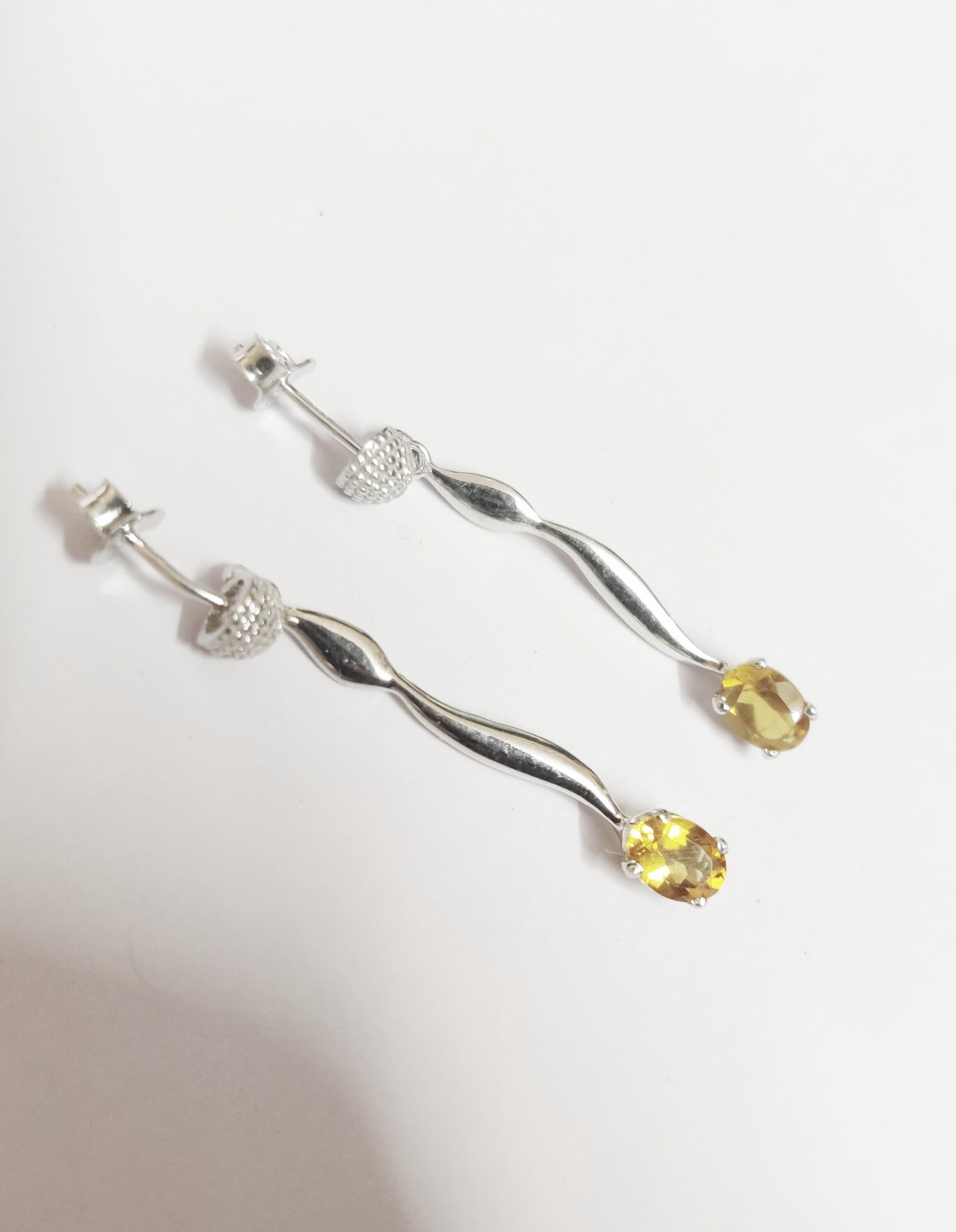 Silver Citrine Earrings High Quality Citrine 5x7 mm Oval Gemstone Earrings 925 Sterling Silver Citrine Drop Earrings Anniversary Gifts