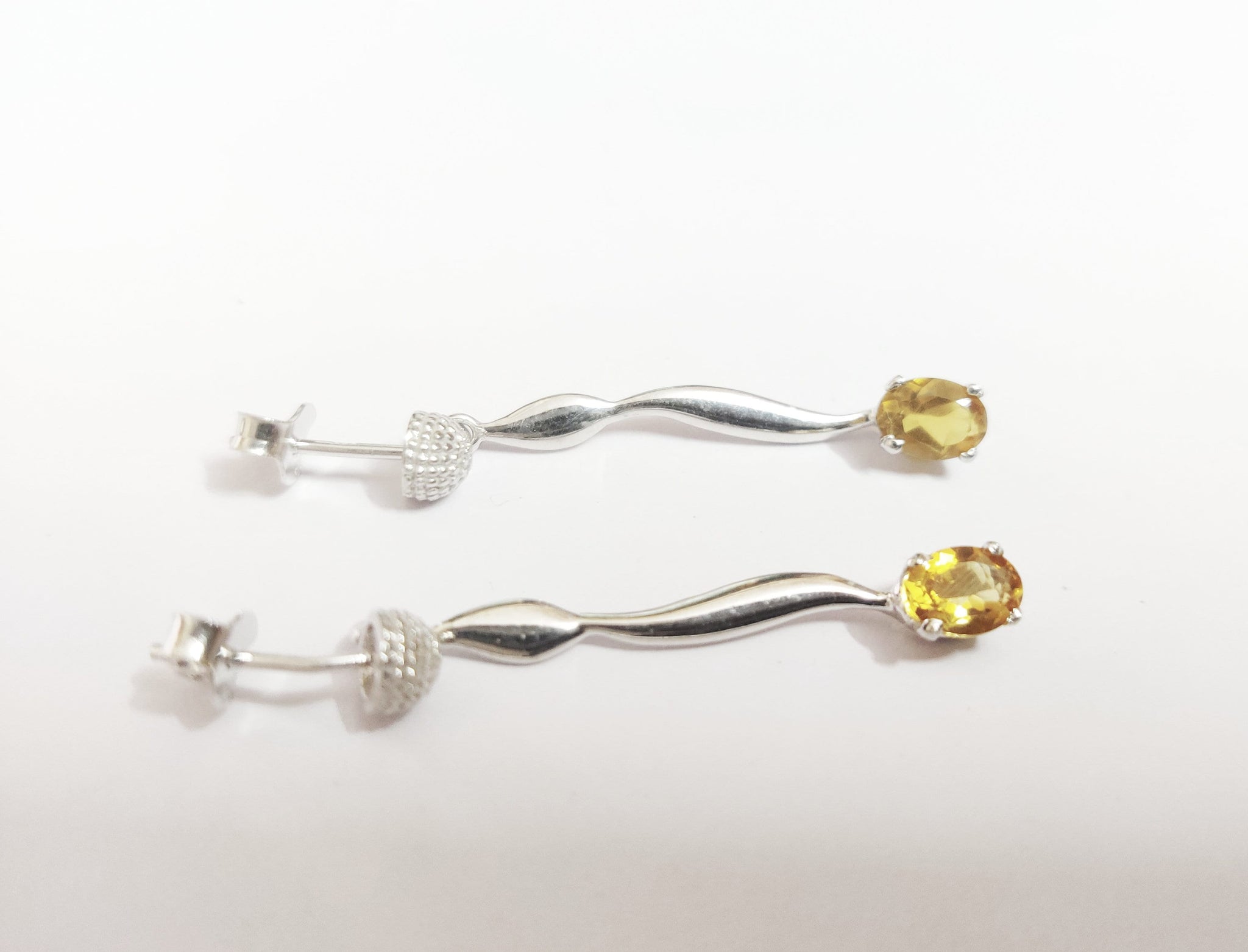 Silver Citrine Earrings High Quality Citrine 5x7 mm Oval Gemstone Earrings 925 Sterling Silver Citrine Drop Earrings Anniversary Gifts