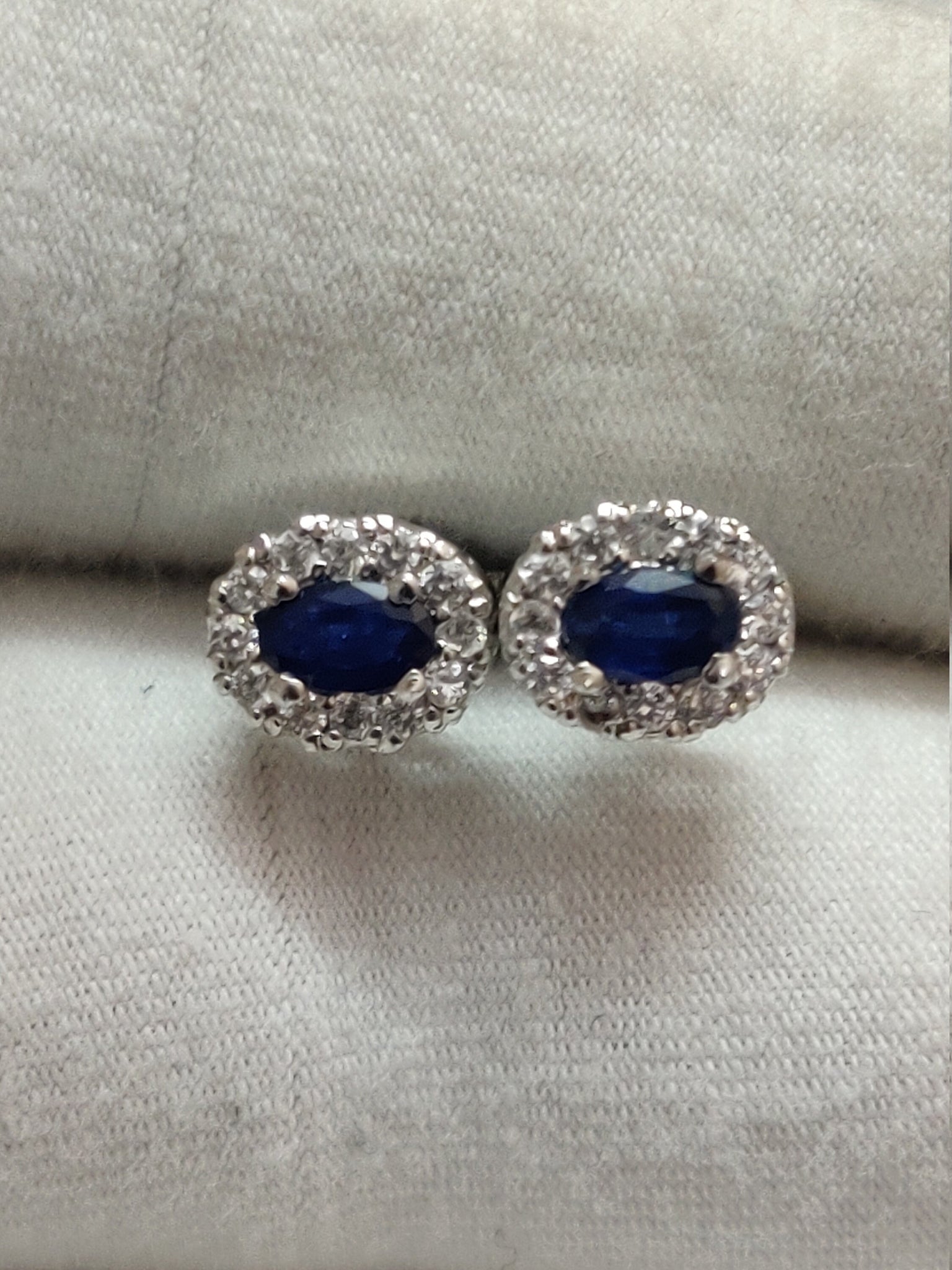 Blue Sapphire Stud Earrings Blue Sapphire Cluster Earrings 0.7 Ct Blue Sapphire Earrings Natural Blue Sapphire Silver Gemstone Earrings