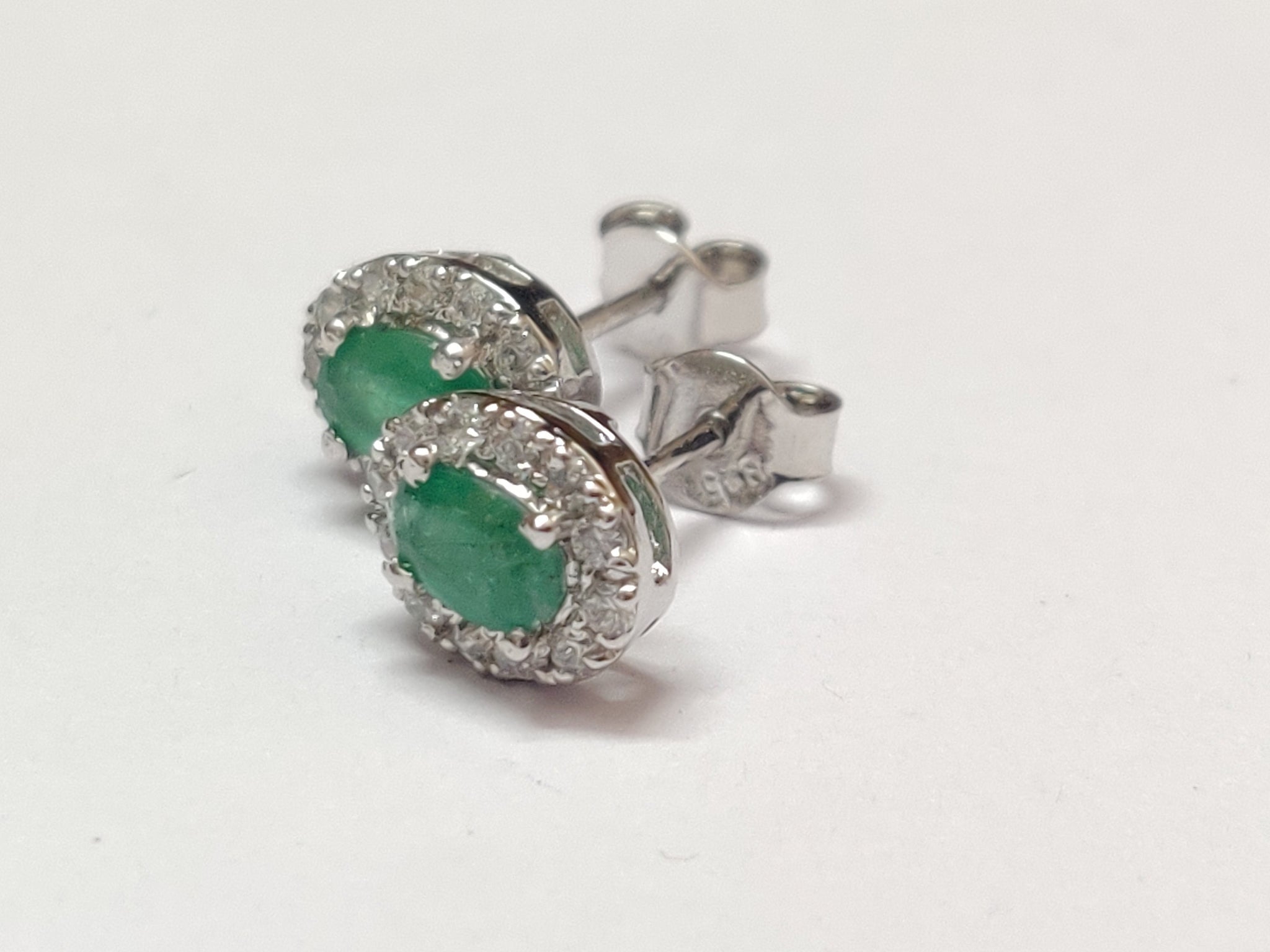 Emerald Earrings 1 Ct Emerald Stud Earrings Natural Emerald Cluster Earrings May Birthstone Earrings Zambian Emerald Jewelry Birthstone Stud