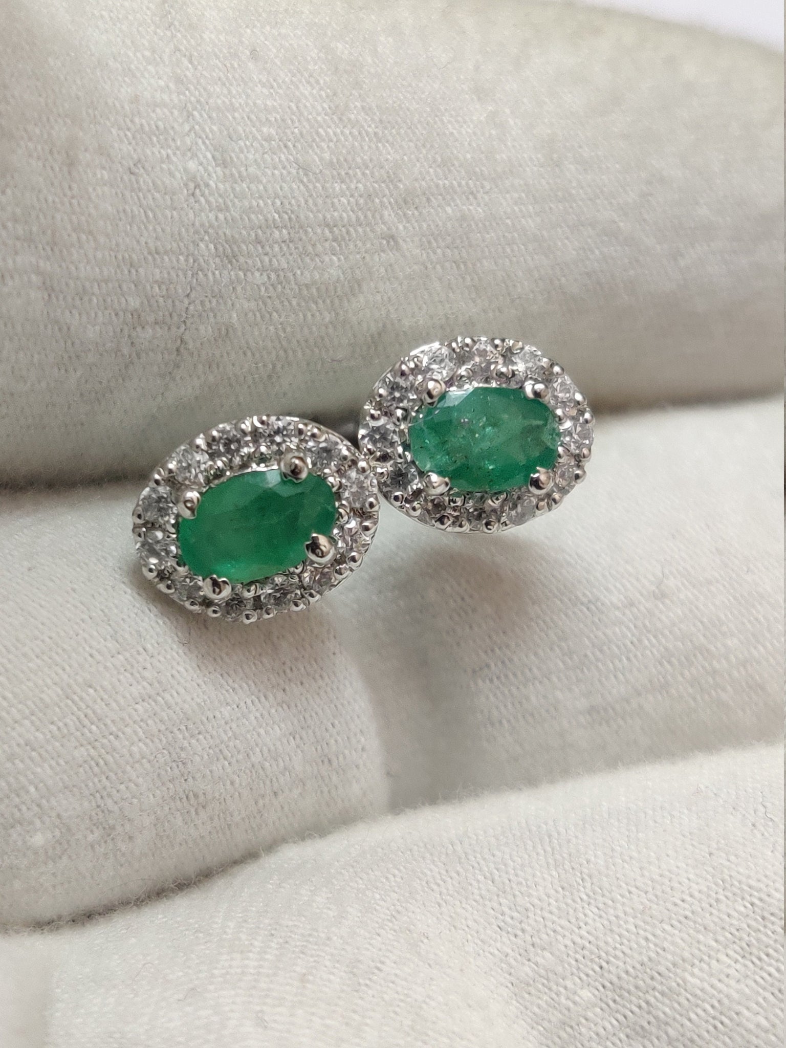 Emerald Earrings 1 Ct Emerald Stud Earrings Natural Emerald Cluster Earrings May Birthstone Earrings Zambian Emerald Jewelry Birthstone Stud