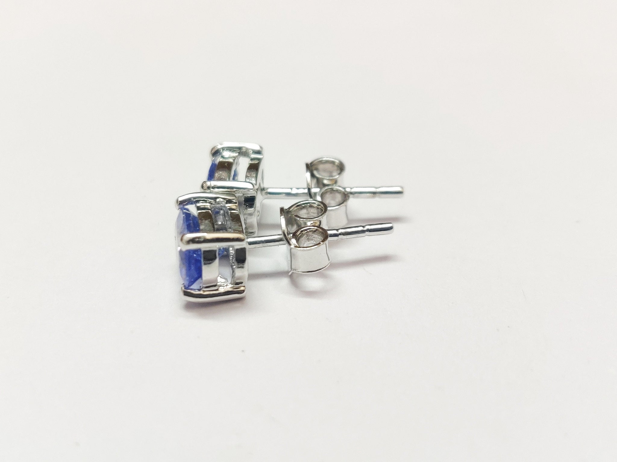 Tanzanite Ear Studs Silver Tanzanite Earrings 1.7 Ct Tanzanite Stud Earrings Minimalist Ear Studs Tiny Ear Studs Silver Tanzanite Jewelry