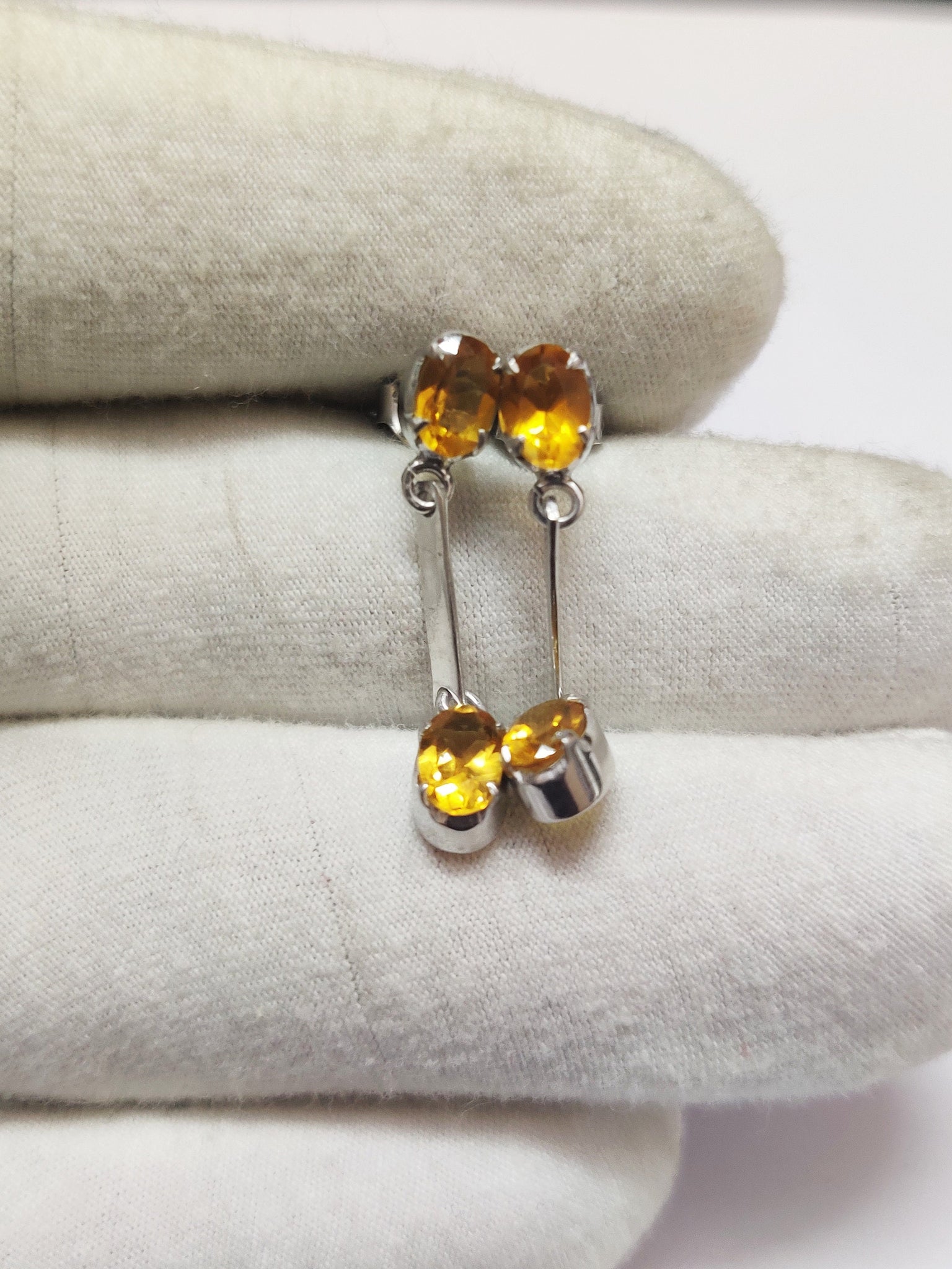 Citrine Drop Earrings Citrine Dangle Earrings 2.5 Ct Citrine Earrings Citrine Bridal Earrings 4x6 mm Oval Silver Citrine Drop Earrings