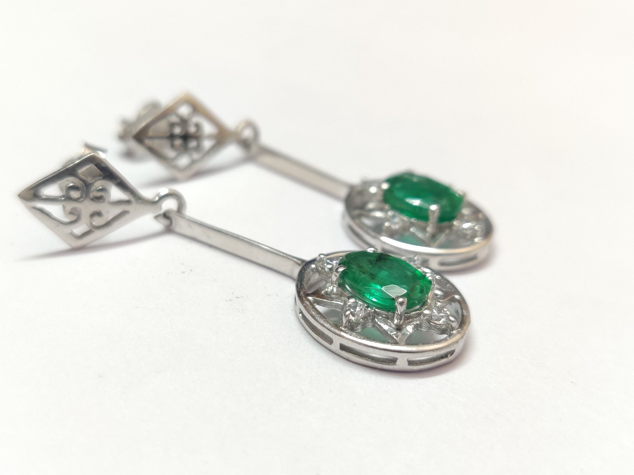 Emerald Drop Earrings 2.3 Ct Emerald Earrings Natural Zambian Emerald Earrings Emerald Dangle Earring Genuine Emerald Silver Emerald Jewelry