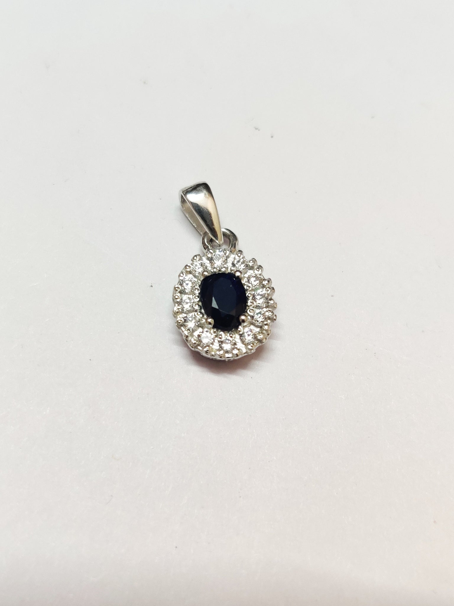 Silver Blue Sapphire Pendant Necklace 1 Ct Natural Blue Sapphire Pendant Genuine Blue Sapphire Pendant Solitaire Blue Sapphire Necklace