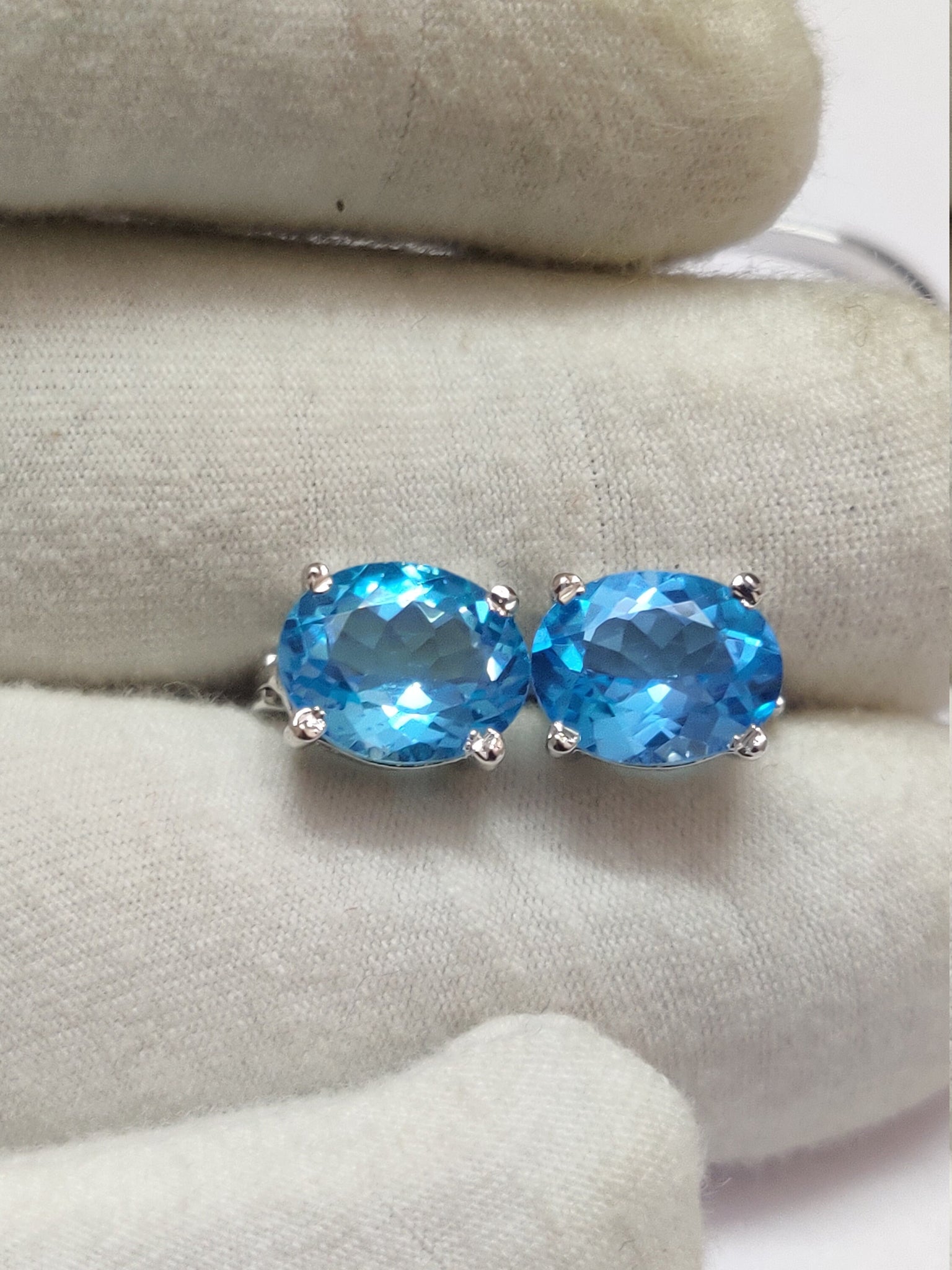 Swiss Blue Topaz Jewelry Set 8x10 mm Oval 11 Ct High Quality Blue Topaz Jewelry Set Prom Jewelry Set Topaz Jewelry Set Anniversary Gift