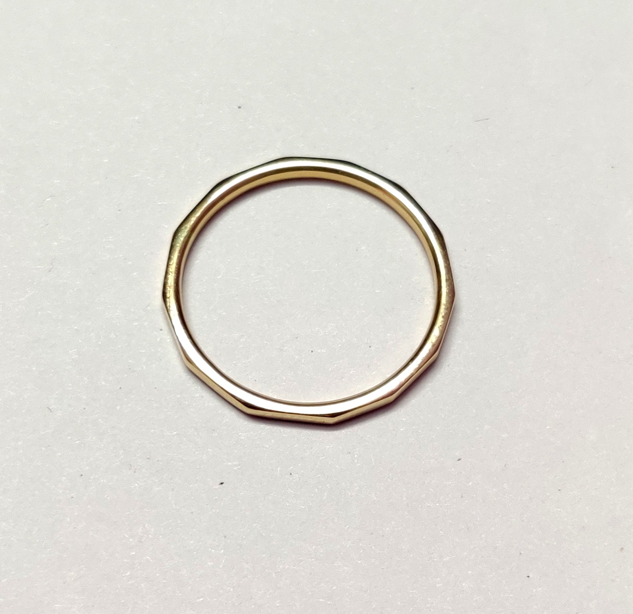 Gold Polygon Stacking Ring 14K Gold Geometric Ring Gold Polygon Stackable Band 1.5 mm Gold Bands Solid Gold Stackable Bands Mothers Day Gift