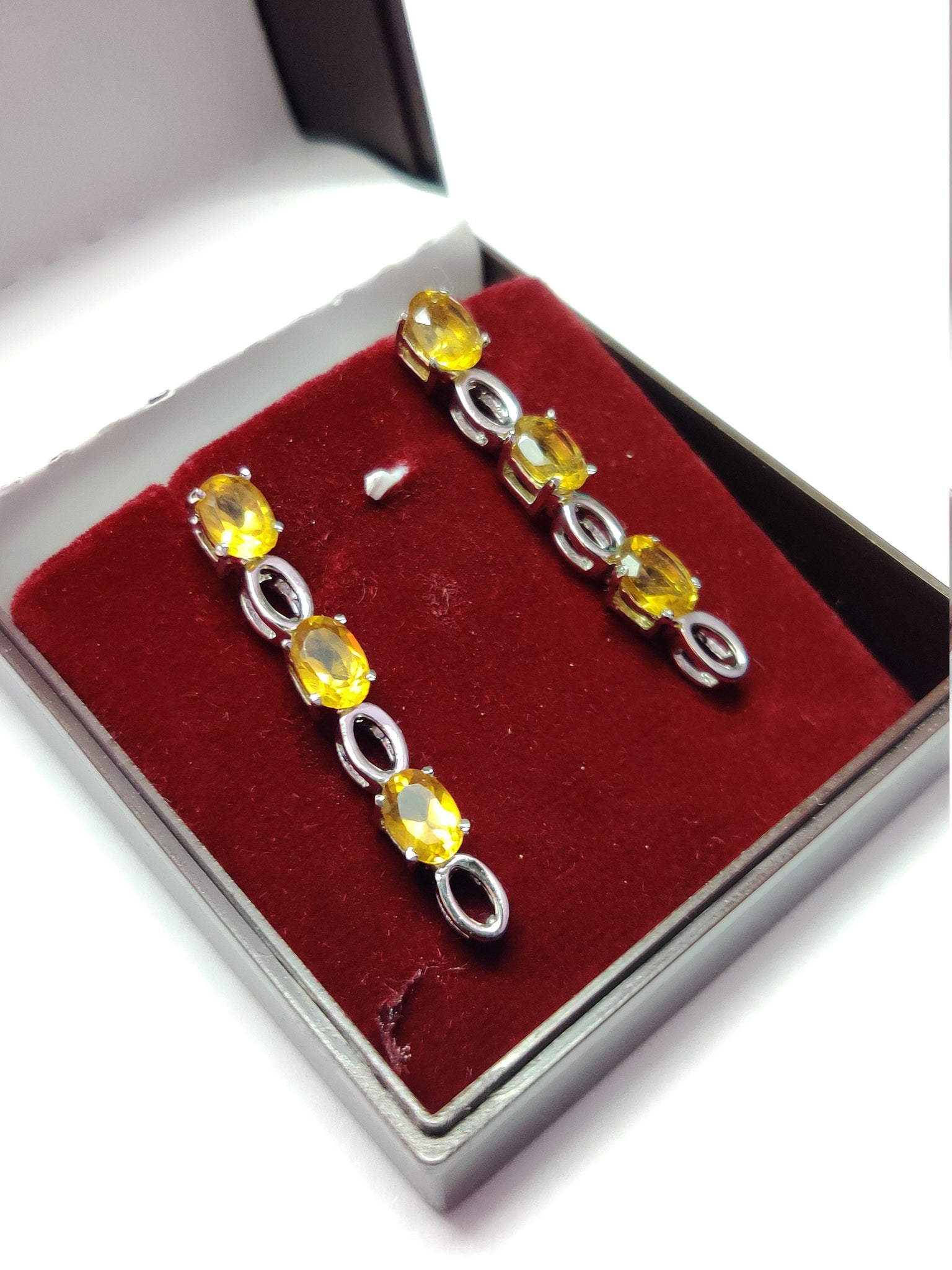 925 Silver Citrine Drop Earrings 4x6 mm Oval Citrine Earrings 3.5 Ct Citrine Stud Earrings Anniversary Gifts Birthday Gift Wedding Gift Her